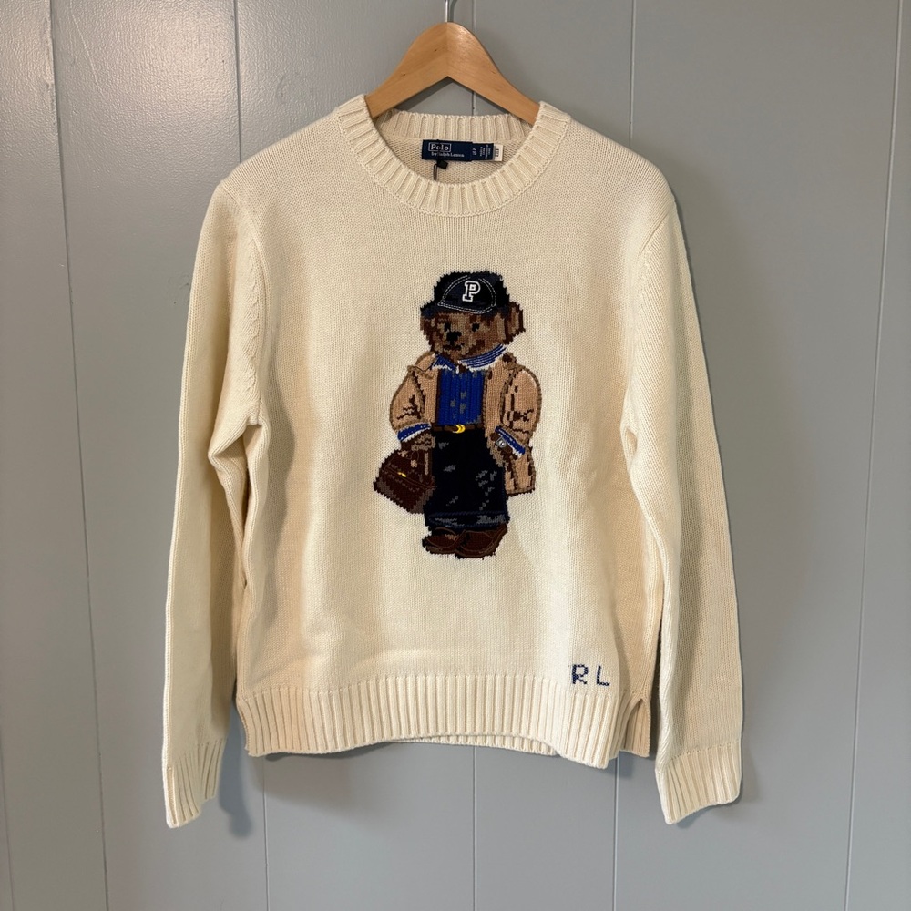 NEW Polo Ralph Lauren Polo Bear Wool Cashmere Blend Intarsia Sweater Size XL - Picture 2 of 15